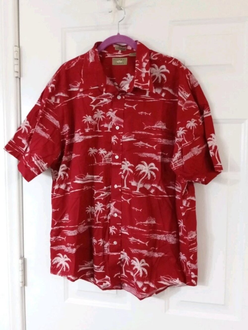 Natural Issue Hawaiian Red Tropical Camp Shirt - Men’s Size XL 90’s 100% Cotton